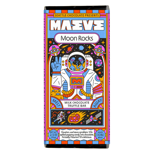 MAEVE Moon Rocks Milk Chocolate Truffle Bar, 2.5 oz