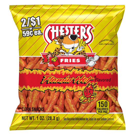 Chester's Fries Corn Snacks Flamin' Hot Flavored 1 Oz