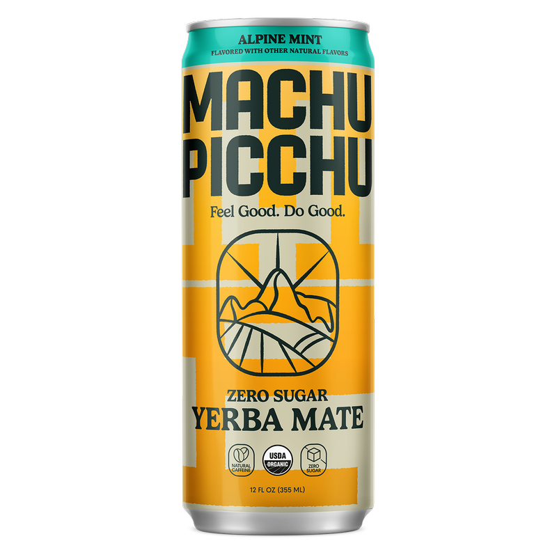 Machu Picchu Alpine Mint Energy Organic Yerba Mate Zero Sugar 12oz Can