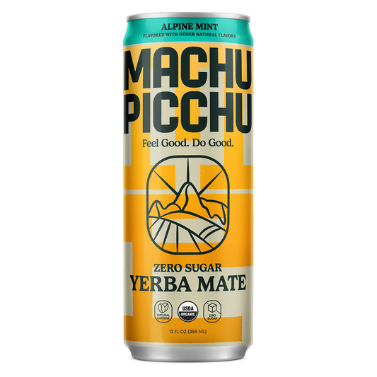 Machu Picchu Alpine Mint Energy Organic Yerba Mate Zero Sugar 12oz Can