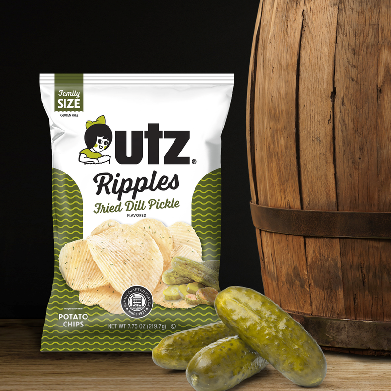 Utz Potato Chips Ripples Fried Dill Pickle 7.75oz