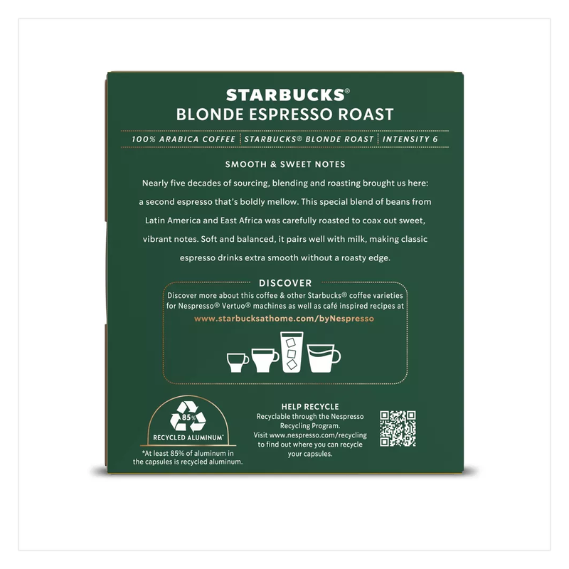Starbucks by Nespresso Vertuo Line Blonde Espresso 10ct
