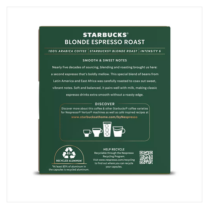 Starbucks by Nespresso Vertuo Line Blonde Espresso 10ct