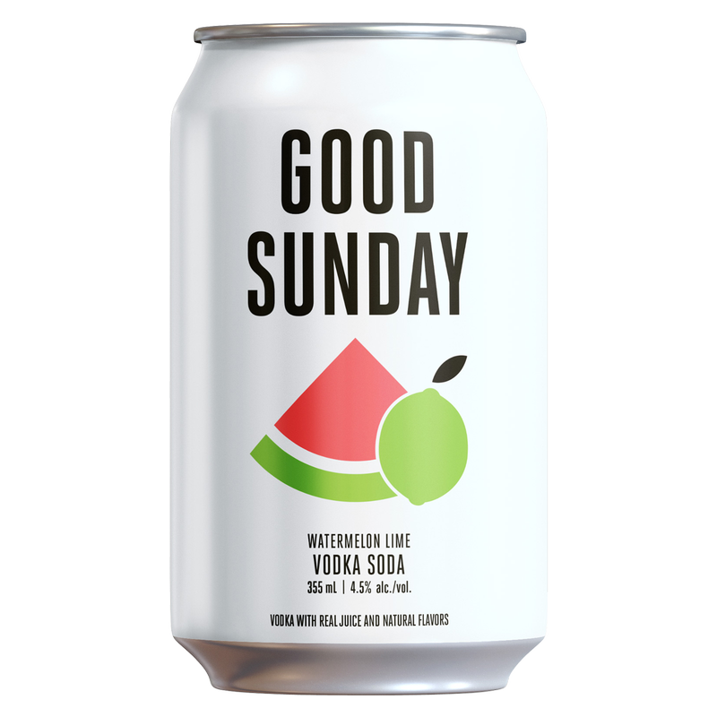 Good Sunday Watermelon Lime Vodka Soda 6pk 12oz Cans 4.5% ABV