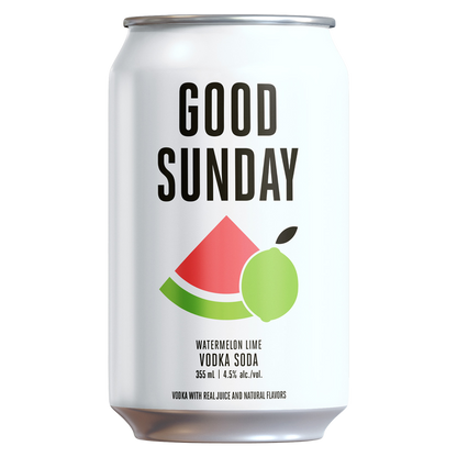 Good Sunday Watermelon Lime Vodka Soda 6pk 12oz Cans 4.5% ABV