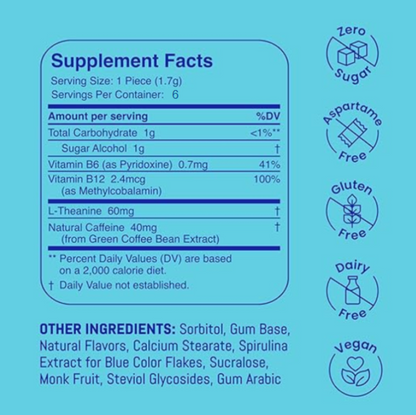 Neuro Gum Energy and Focus Peppermint Flavor, 6 ct