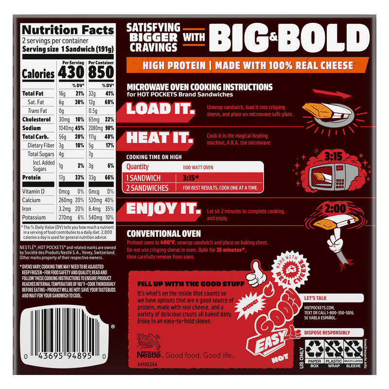 Hot Pockets Big & Bold Buffalo Style Chicken 2ct 13.5oz