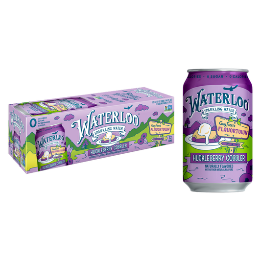 Waterloo Huckleberry Cobbler Sparkling Water 12pk 12oz Can