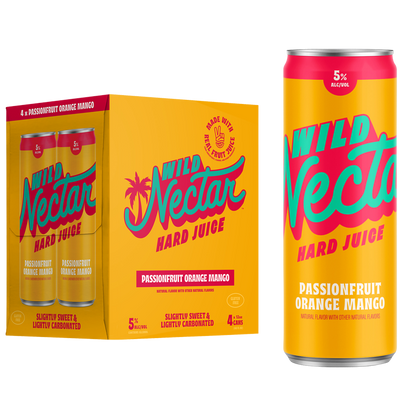 Wild Nectar Hard Juice Passion Fruit Orange Mango 4pk 12oz Can 5% ABV