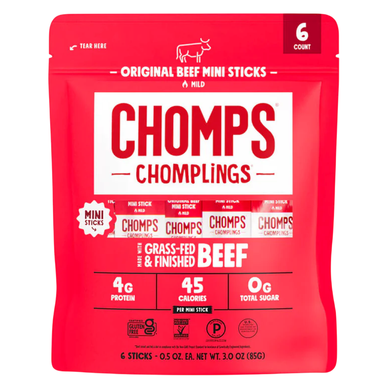 CHOMPS Mini Original Beef Chomplings, 0.5oz 6ct
