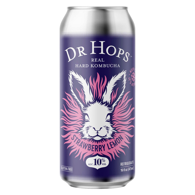 Dr Hops Kombucha Beer Strawberry Lemon Single 16oz Can