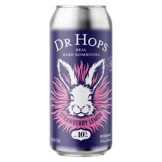 Dr Hops Kombucha Beer Strawberry Lemon Single 16oz Can
