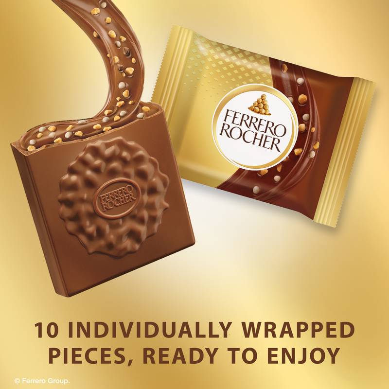 Ferrero Rocher Milk Chocolate Squares, 3.7oz