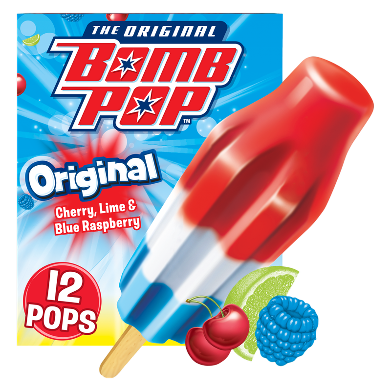 Bomb Pop Original Ice Pop, 12 Pack