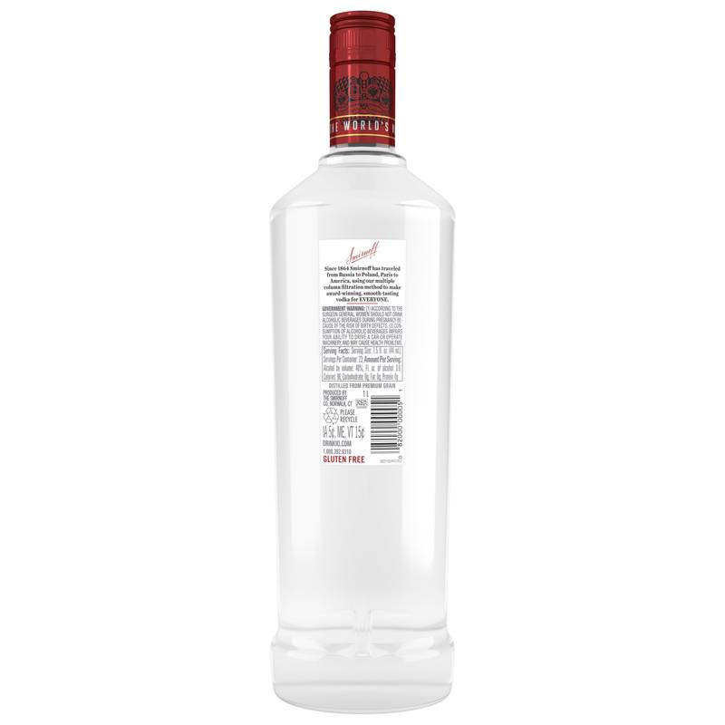 Smirnoff Vodka 1L (80 Proof)