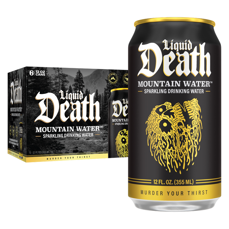 Liquid Death Sparkling Mountain Water 6pk 12oz Can