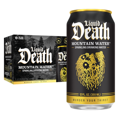 Liquid Death Sparkling Mountain Water 6pk 12oz Can