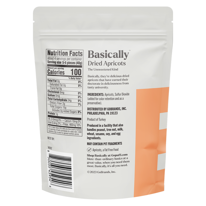 Basically Unsweetened Dried Apricots 6oz
