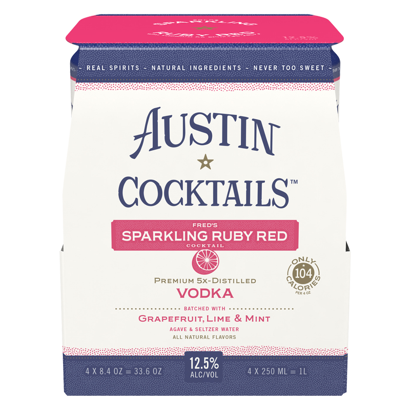 Austin Cocktails Fred’s Ruby Red Sparkling Cocktail 4pk 250ml Can 12.5% ABV