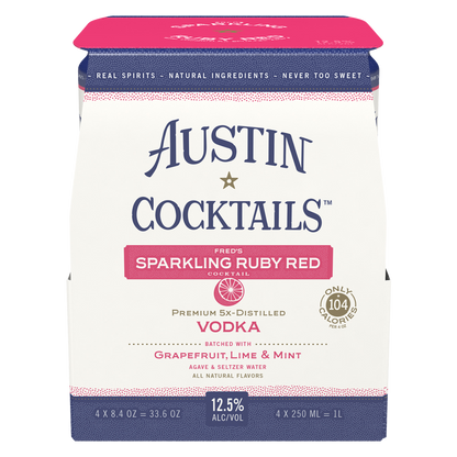 Austin Cocktails Fred’s Ruby Red Sparkling Cocktail 4pk 250ml Can 12.5% ABV