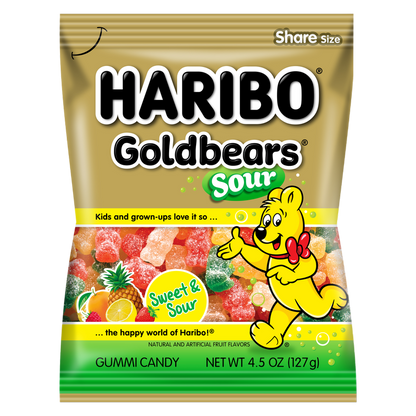 Haribo Sour Goldbears Gummi Candy 4.5oz