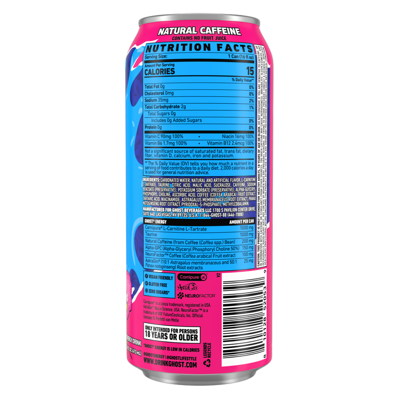 GHOST ENERGY Bubblicious Cotton Candy 16oz Can