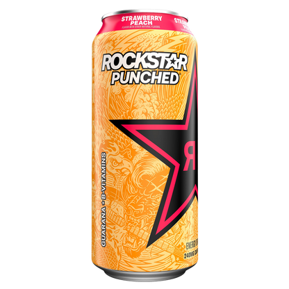 Rockstar Punched Strawberry Peach 16oz Can