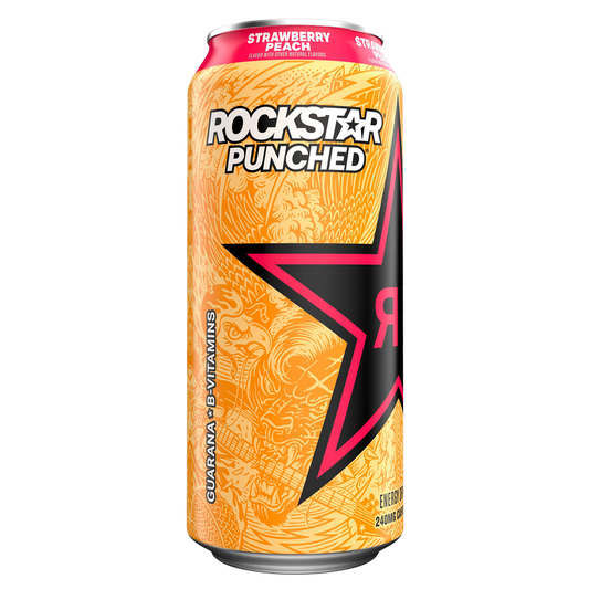 Rockstar Punched Strawberry Peach 16oz Can