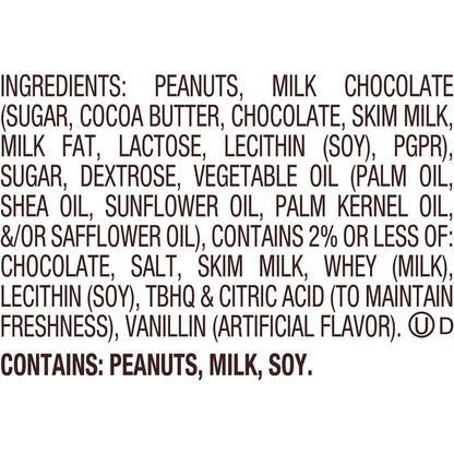 REESE'S Assorted Milk Chocolate Snack Size Peanut Butter Shapes, Halloween Candy Variety Bag, 9 oz