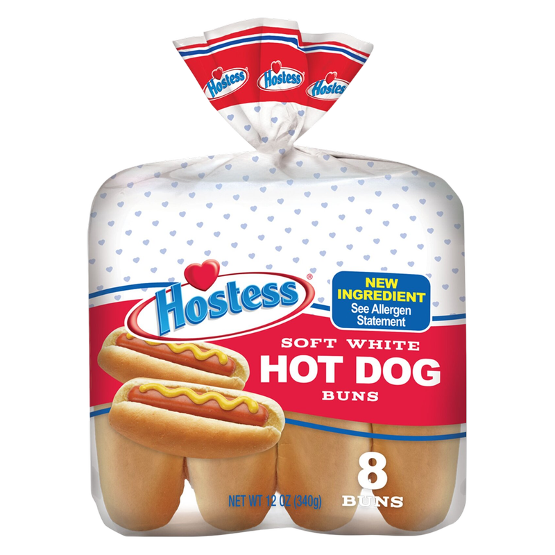 Hostess Soft White Hot Dog Buns - 8ct