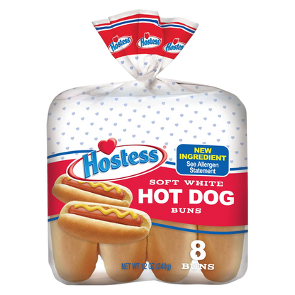 Hostess Soft White Hot Dog Buns - 8ct