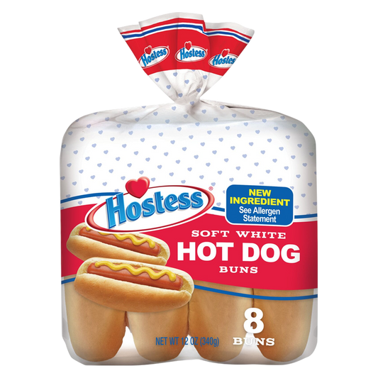 Hostess Soft White Hot Dog Buns - 8ct
