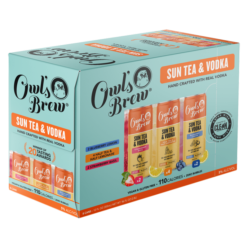 Owl's Brew Sun Tea & Vodka 8pk 12oz Can 5% ABV