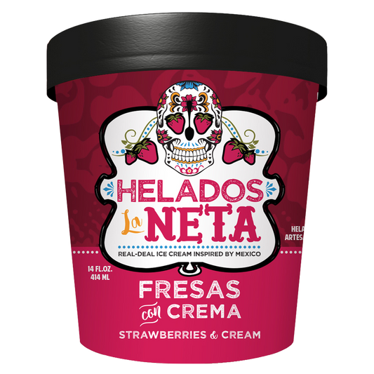 Helados La Neta Strawberries & Cream Ice Cream 14oz