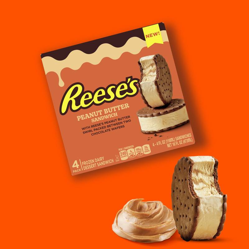 Reese's Peanut Butter Frozen Dairy Dessert Sandwich 4ct