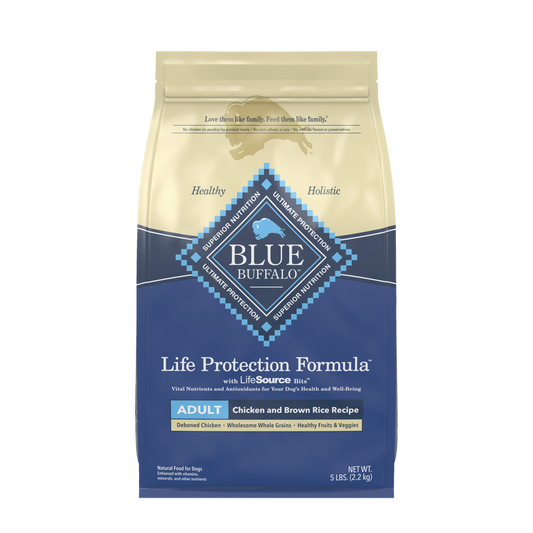 Blue Buffalo Adult Chicken and Brown Rice Dry Dog Food 5lb