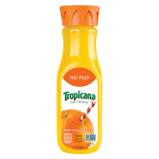 Tropicana No Pulp Orange Juice 12oz Btl