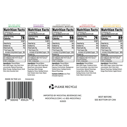 Mocktails Variety Pack 6pk 12oz Can