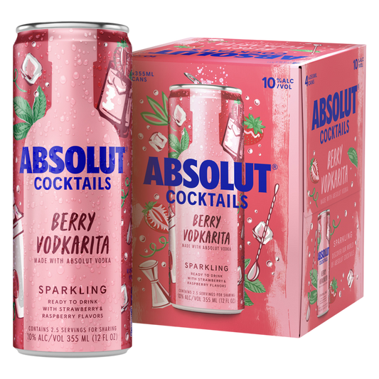 Absolut Berry Vodkarita 4pk 12oz Can 10.0% ABV