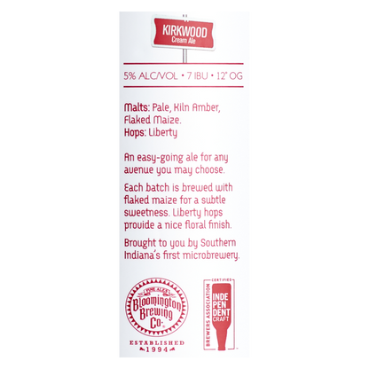 Bloomington Brewing Co. Kirkwood Cream Ale 4pk 16oz Can 5.0% ABV