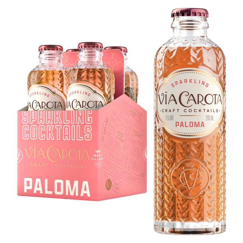 Via Carota Craft Cocktail Sparkling Paloma 4pk 200ml 11% ABV
