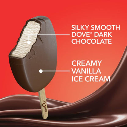 DOVE Vanilla Ice Cream Bars Coated With Dark Chocolate, 3ct