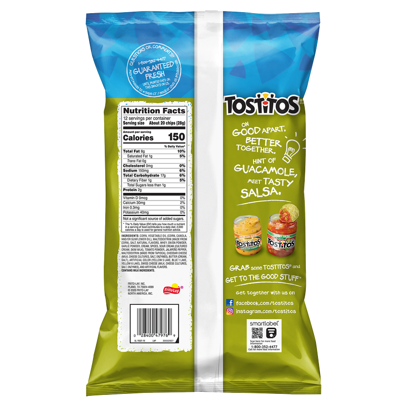 Tostitos Hint of Guacamole Bite Size Rounds Tortilla Chips 11oz