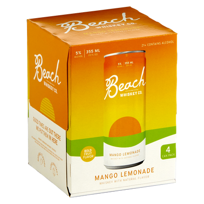 Beach Whiskey Mango Lemonade Rtd 4pk 355ml 5% ABV