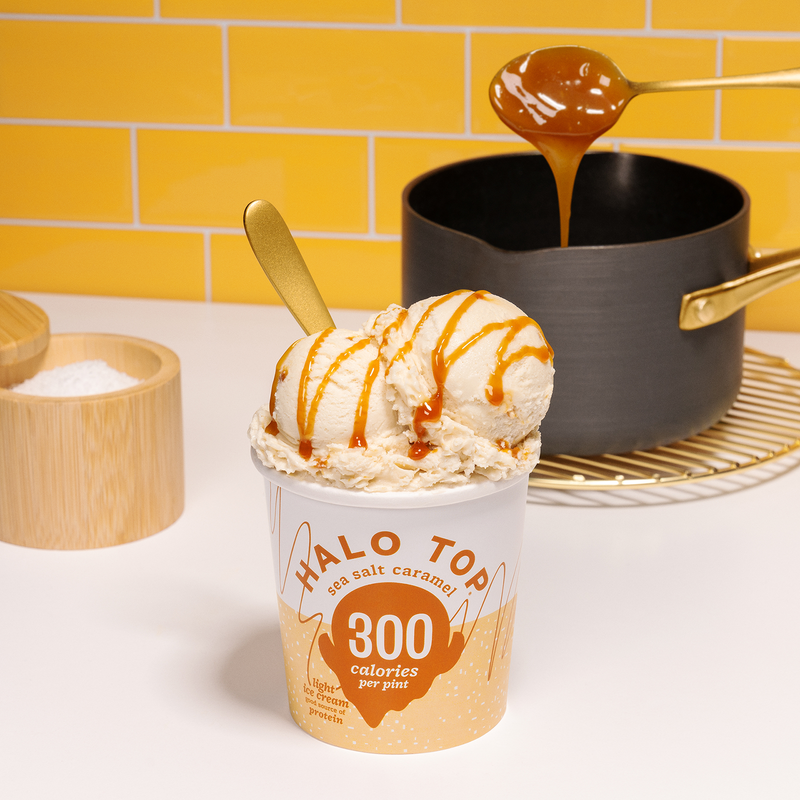 Halo Top Sea Salt Caramel Light Ice Cream, 16 fl oz Pint