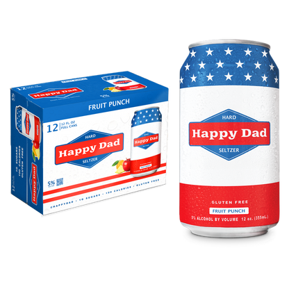 Happy Dad Hard Seltzer Fruit Punch 12pk 12oz Can 5.0% ABV