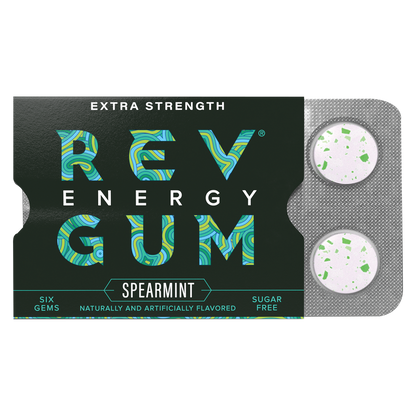 Rev Energy Spearmint Extra Strength Gum 6ct
