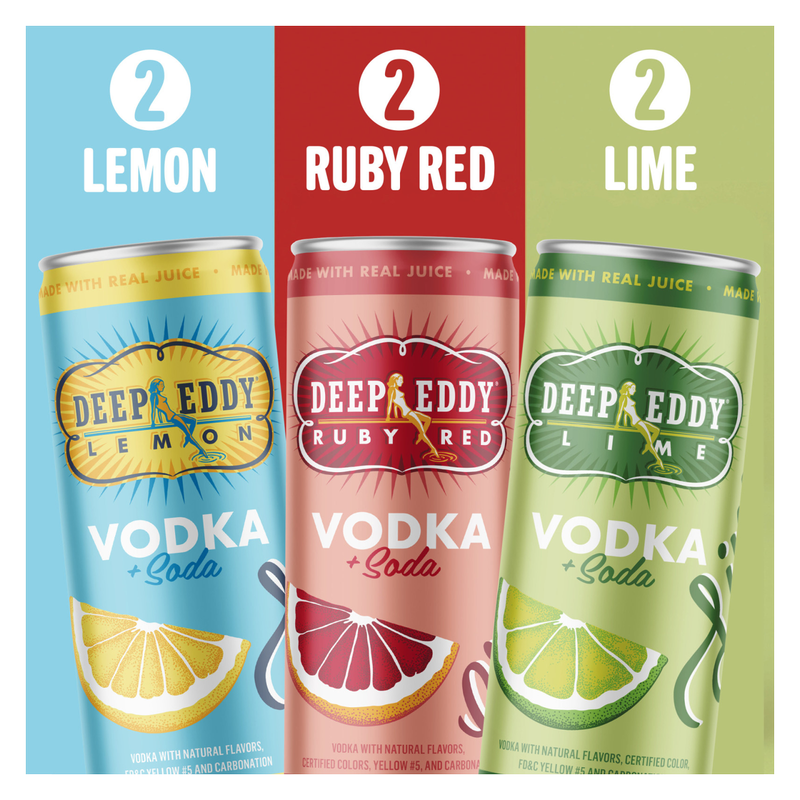 Deep Eddy Vodka Soda Variety 6pk 12oz Can 4.5% ABV 6pk 12oz Can 4.5% ABV