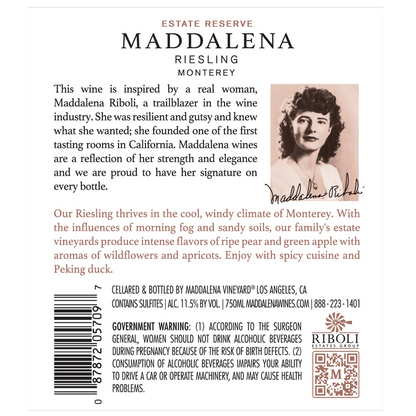 Maddalena Vineyards Riesling 750ml