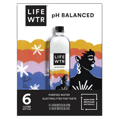 LIFEWTR Purified Water 6pk 1L Btl